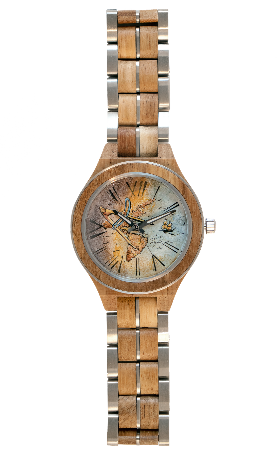Montre pour homme en bois exotique | COMPAS ET MAPPEMONDE