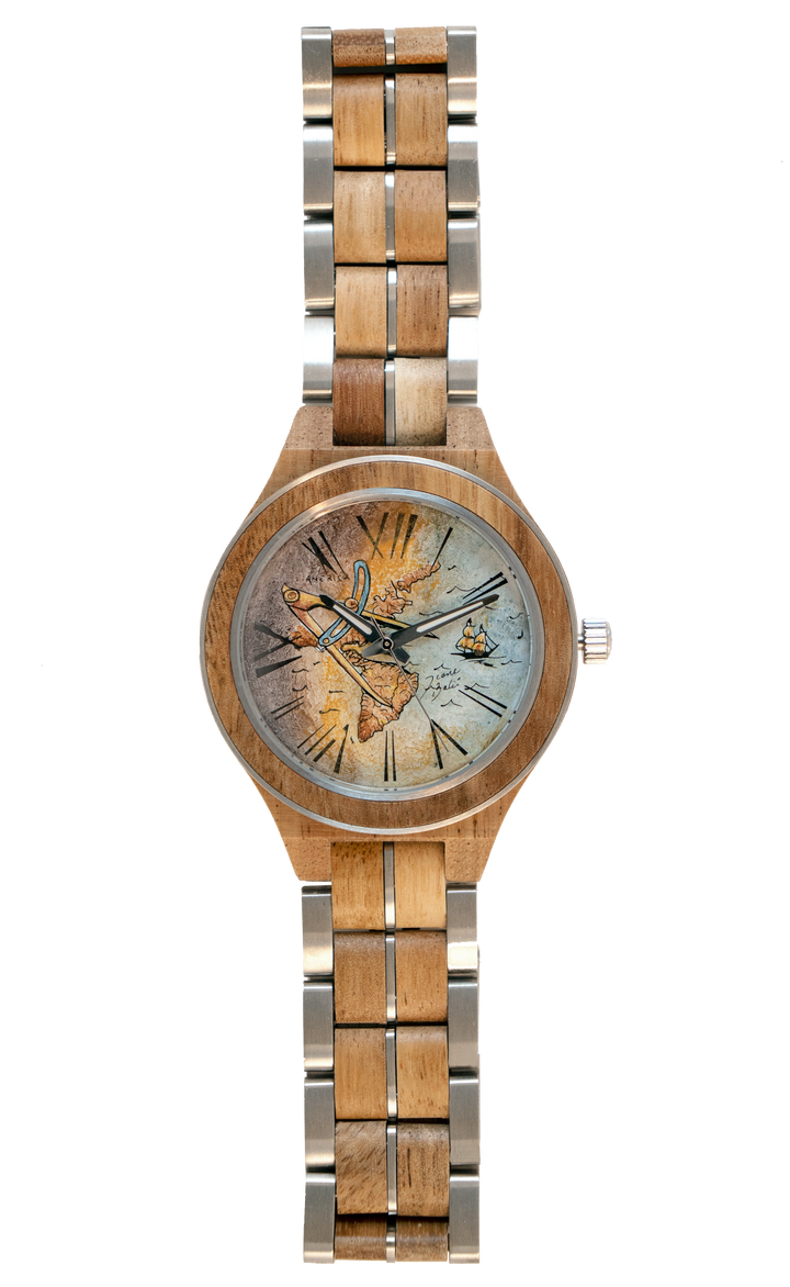 Montre pour homme en bois exotique | COMPAS ET MAPPEMONDE
