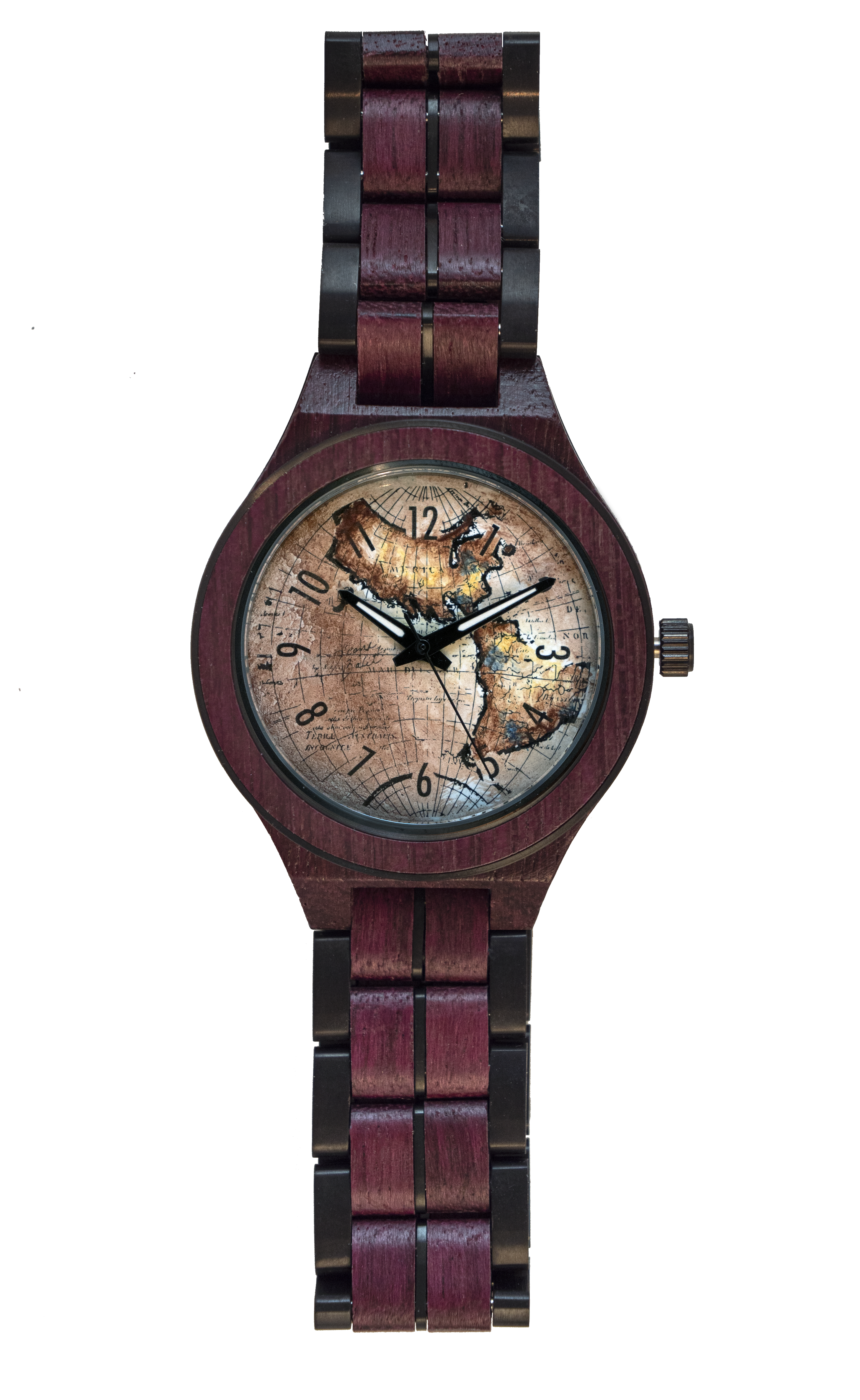 Montre pour homme en bois exotique | ANCIENNE MAPPEMONDE