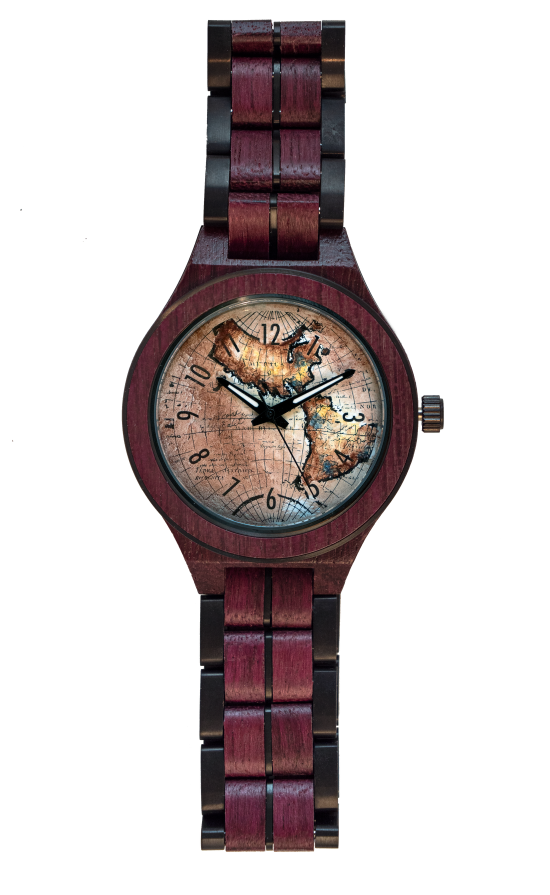 Montre pour homme en bois exotique | ANCIENNE MAPPEMONDE