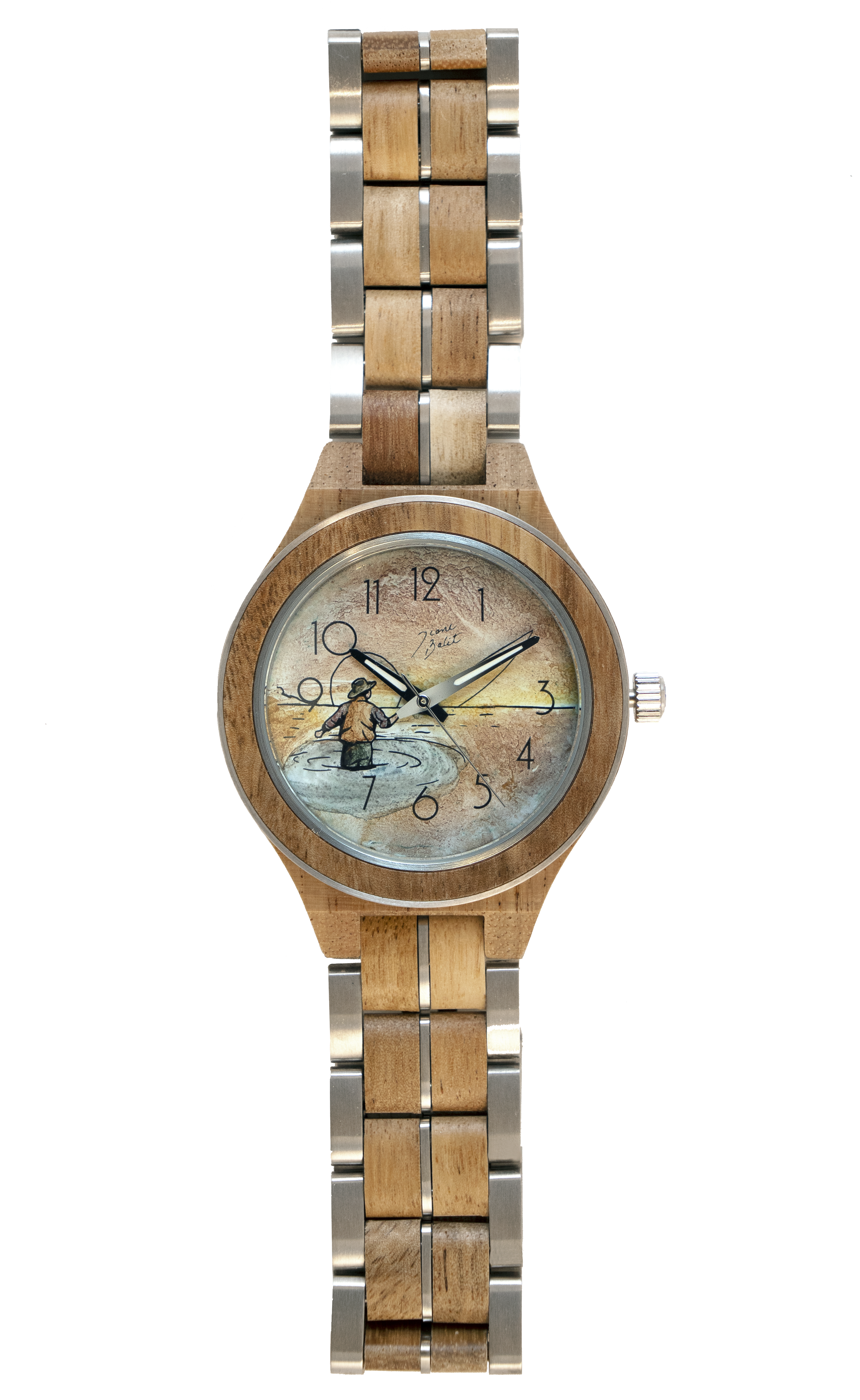 Montre pour homme en bois  exotique  | PÊCHEUR À LA MOUCHE