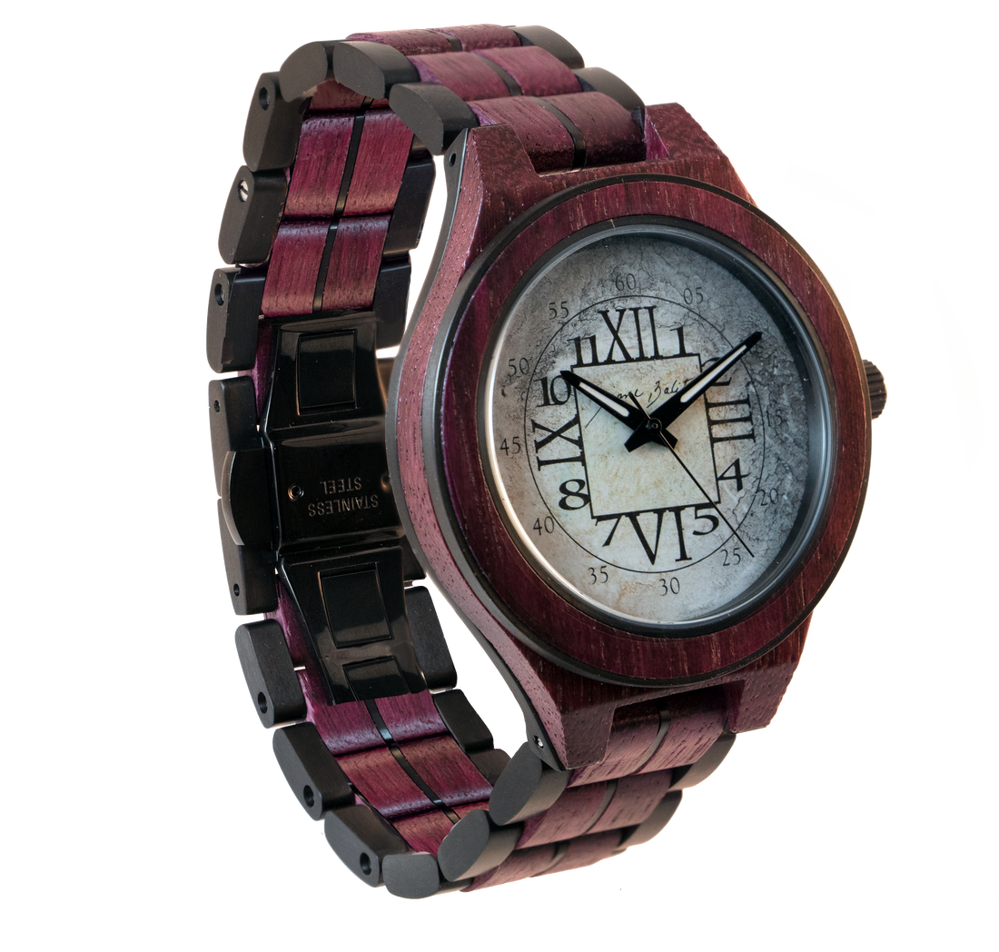 Montre pour homme en bois exotique | CHIFFRES ARABE ET ROMAIN