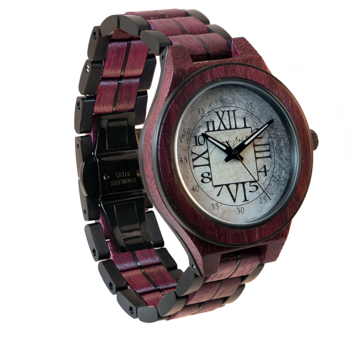 Montre pour homme en bois exotique | CHIFFRES ARABE ET ROMAIN