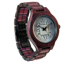 Load image into Gallery viewer, Men&#39;s watch in exotic wood | ARABIC AND ROMAN FIGURES
