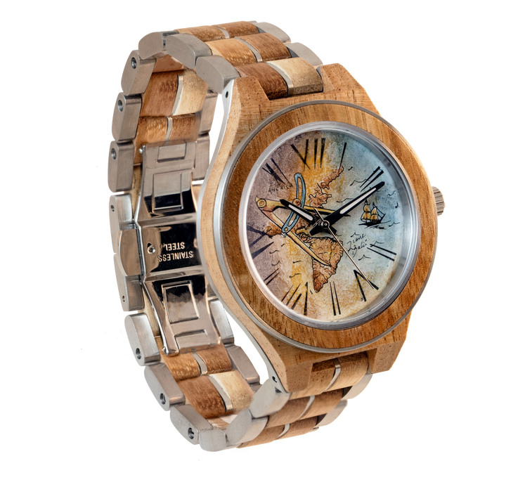 Montre pour homme en bois exotique | COMPAS ET MAPPEMONDE