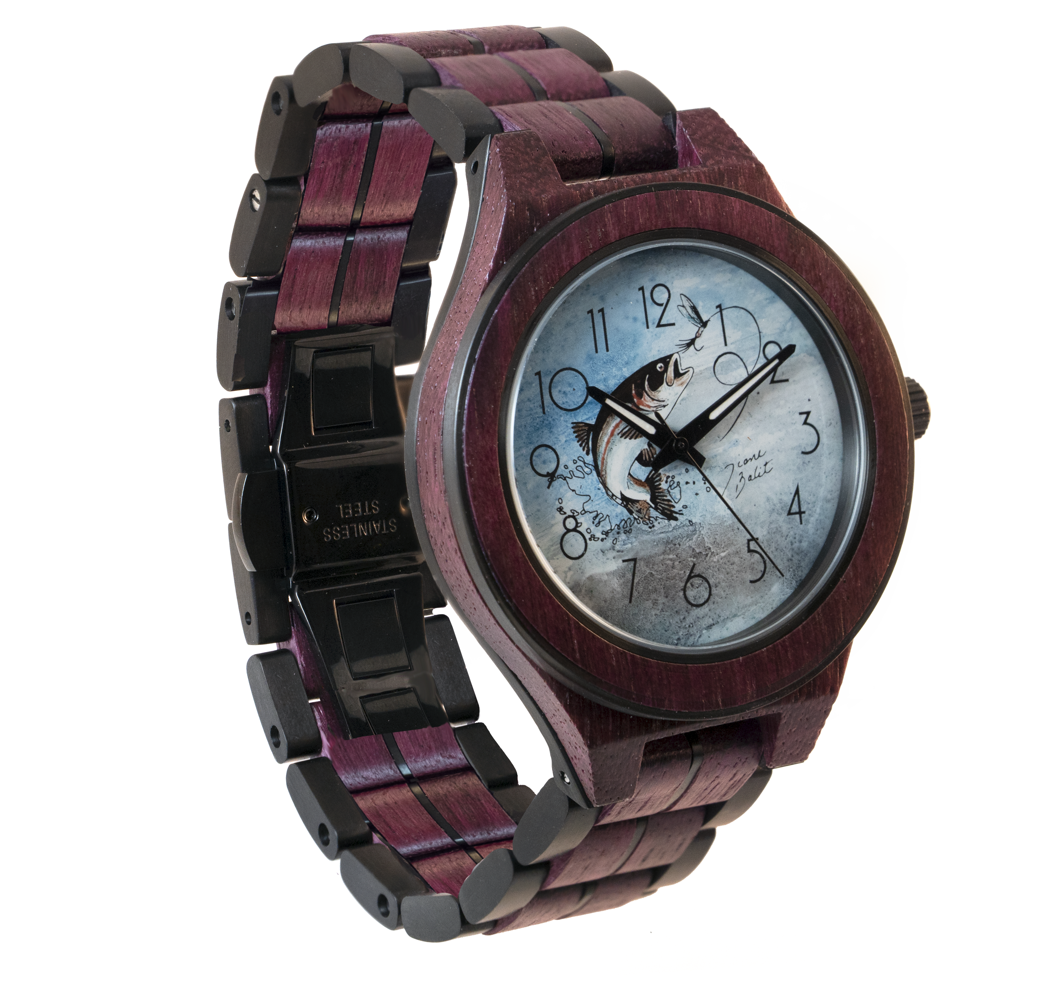 Montre pour homme en bois exotique| TRUITE