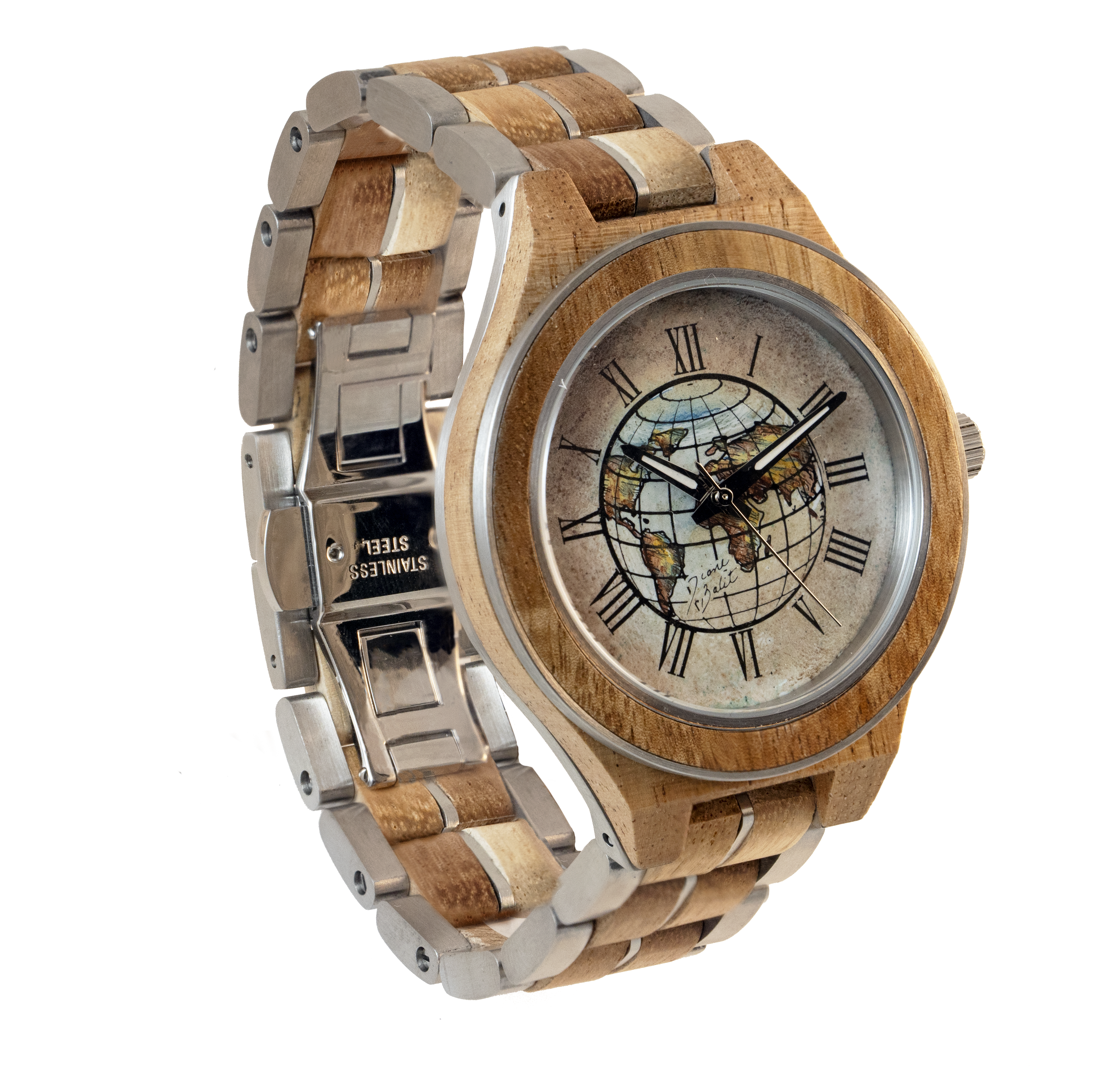 Montre pour homme en bois exotique | TERRE RONDE MAPPEMONDE