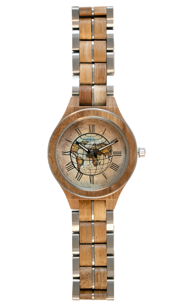 Montre pour homme en bois exotique | TERRE RONDE MAPPEMONDE