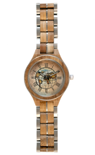 Load image into Gallery viewer, Men&#39;s watch in exotic wood | ROUND EARTH MAPPEMONDE
