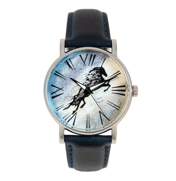Montre homme acier inoxydable bracelet cuir | CHEVAL