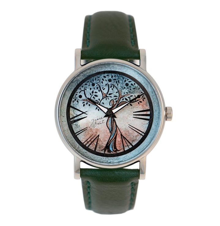 Montre acier inoxydable bracelet cuir | ABRE DE VIE