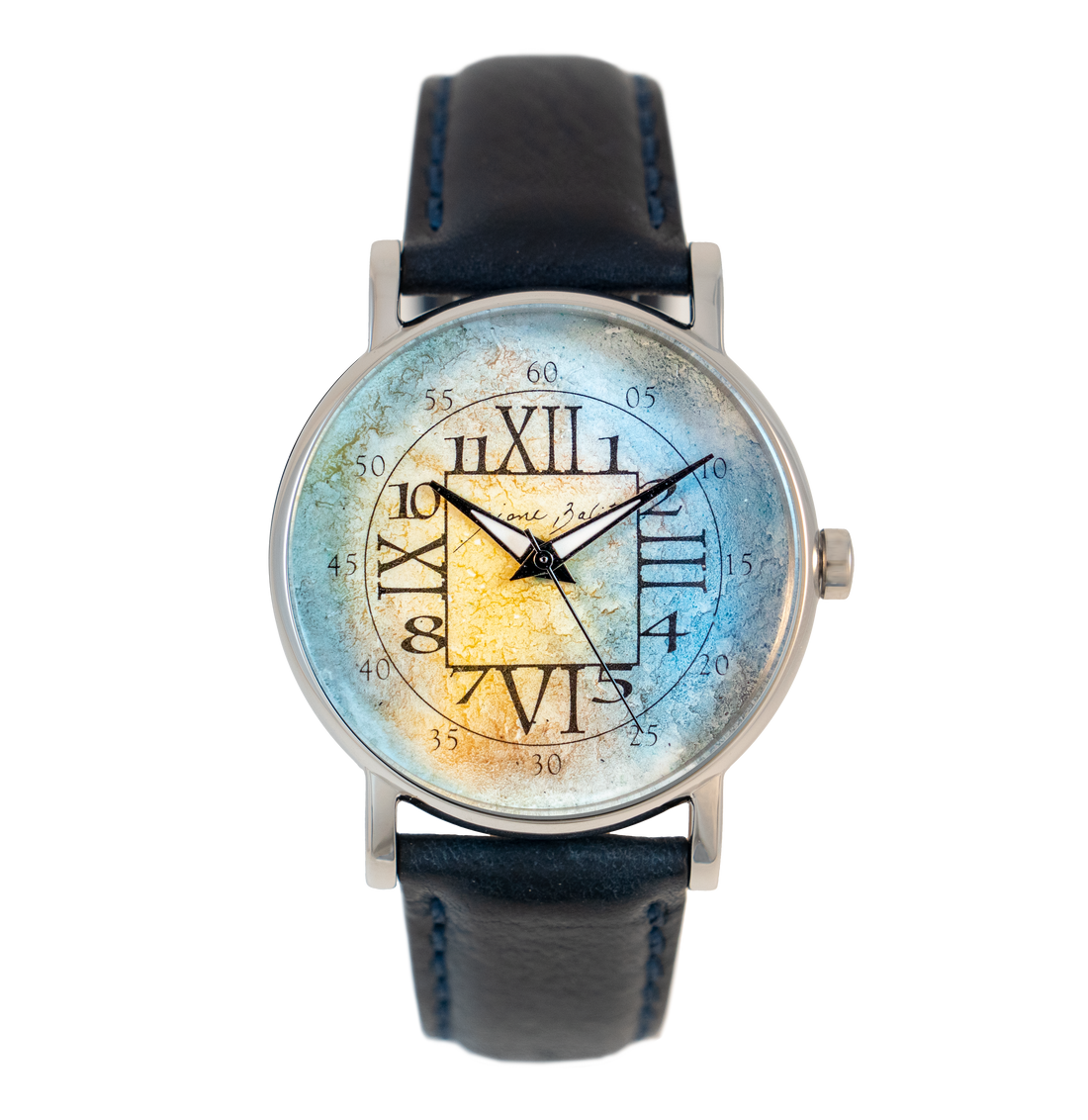 Montre homme acier inoxydable bracelet cuir | CHIFFRES
