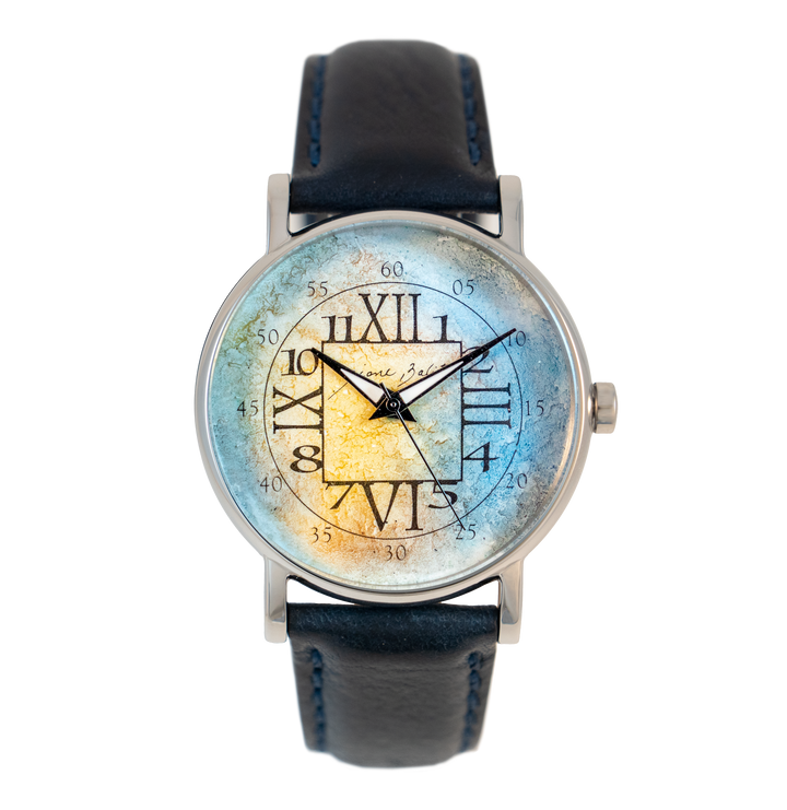Montre homme acier inoxydable bracelet cuir | CHIFFRES