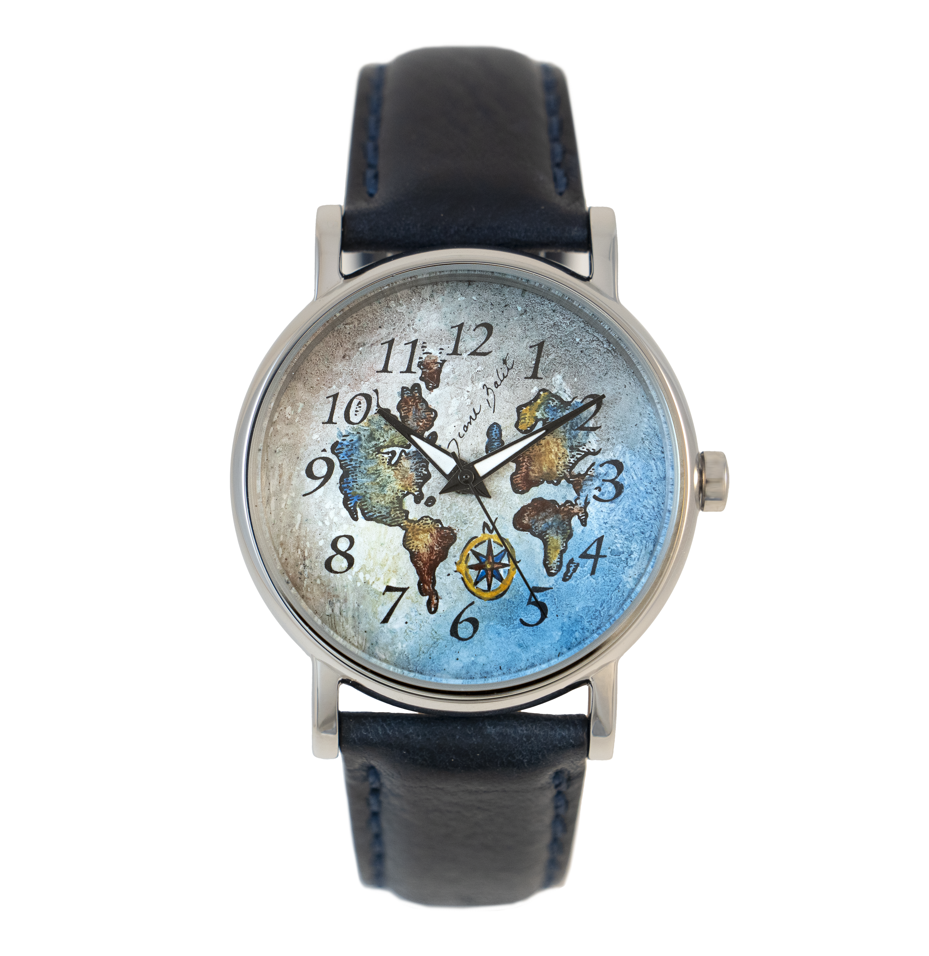 Montre homme acier inoxydable bracelet cuir | MAPPEMONDE
