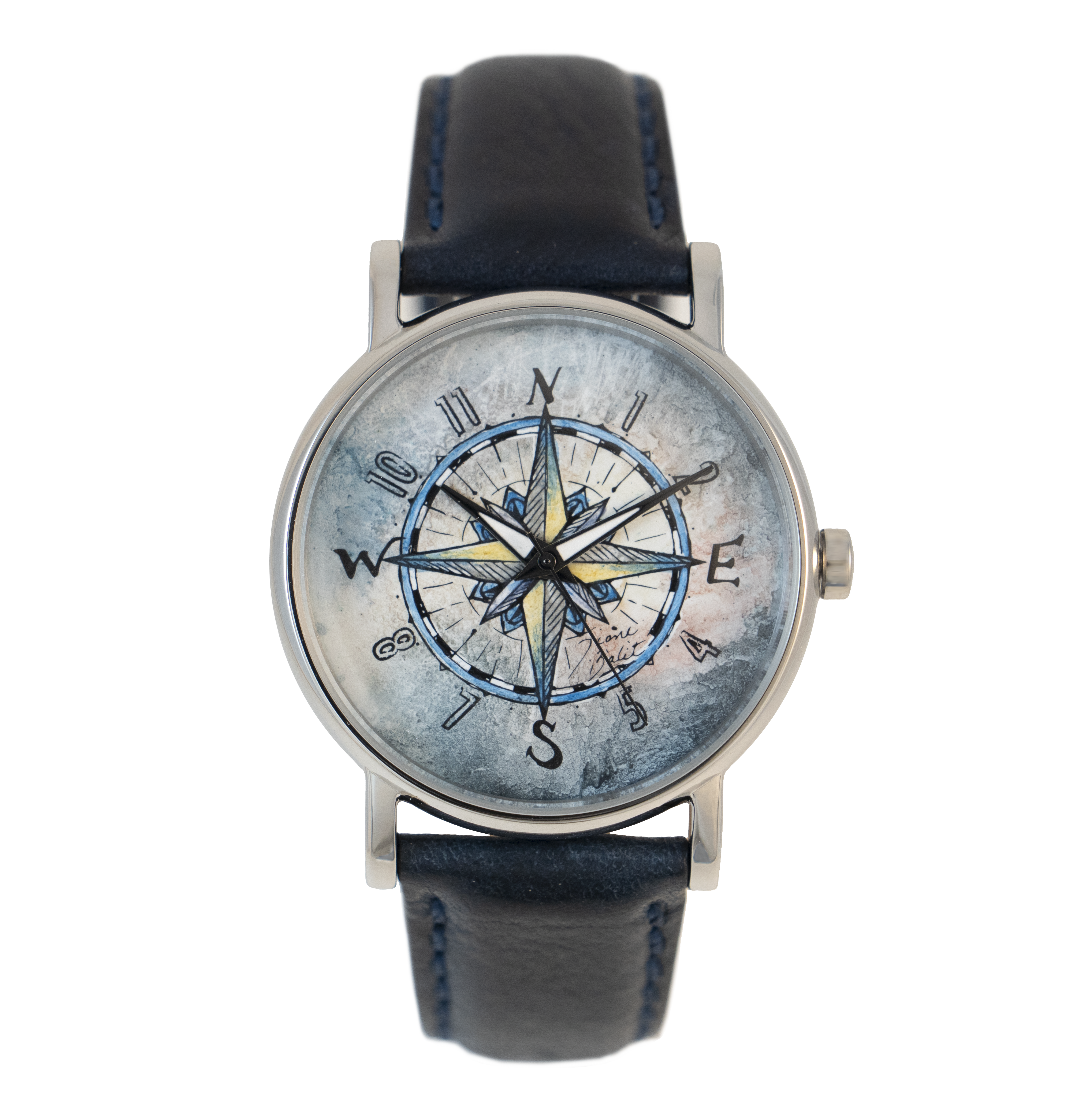 Montre pour homme acier et cuir | ROSE DES VENTS