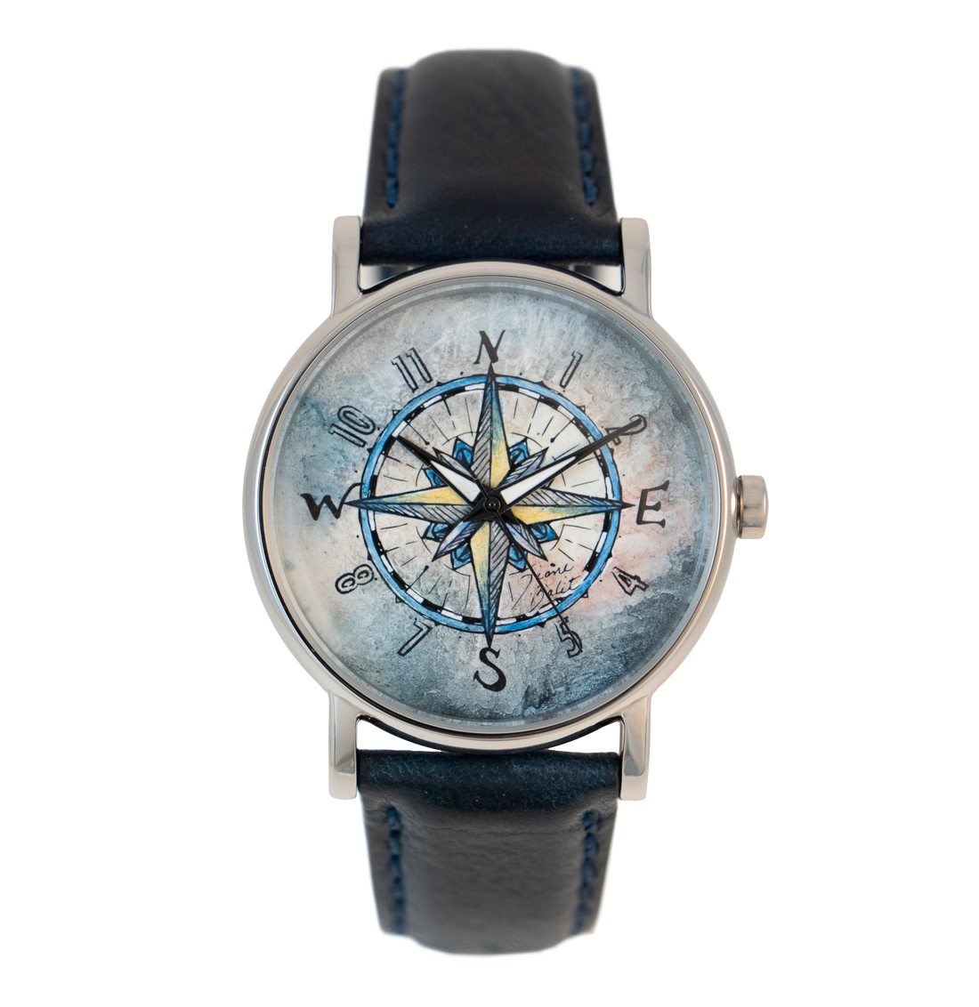 Montre pour homme acier et cuir | ROSE DES VENTS