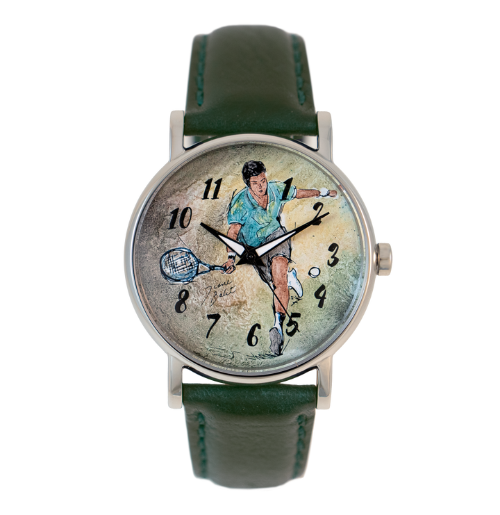 Montre pour homme acier inoxydable et cuir | JOUEUR DE TENNIS