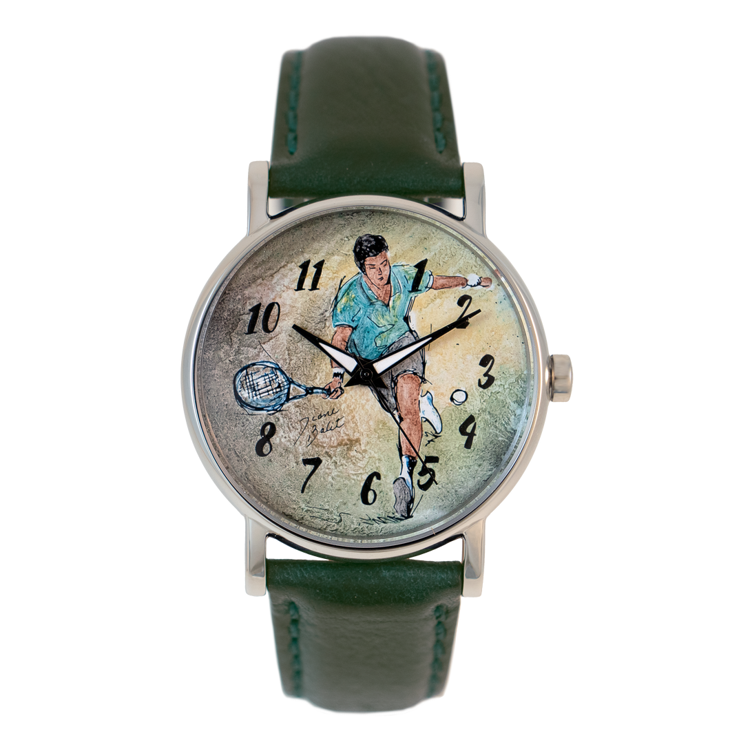 Stainless steel and leather men's watch | TENNIS PLAYER