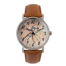 Load image into Gallery viewer, Steel and leather men&#39;s watch | VINTAGE BIKE
