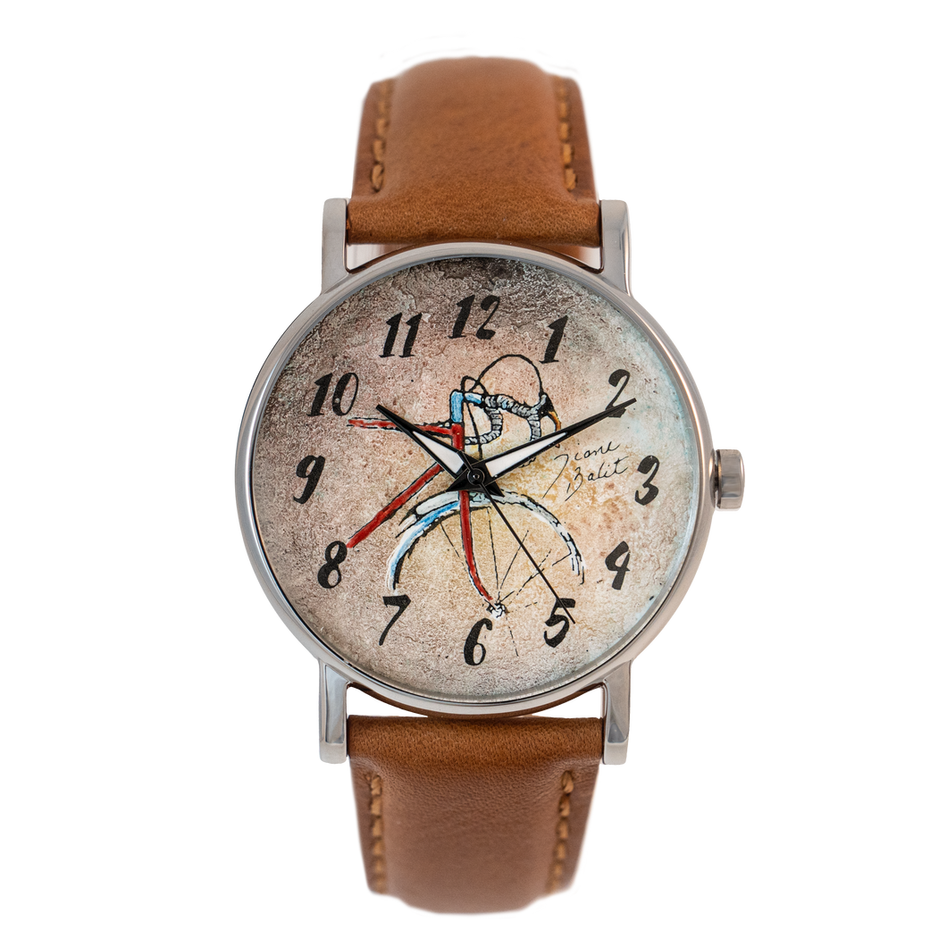 Steel and leather men's watch | VINTAGE BIKE