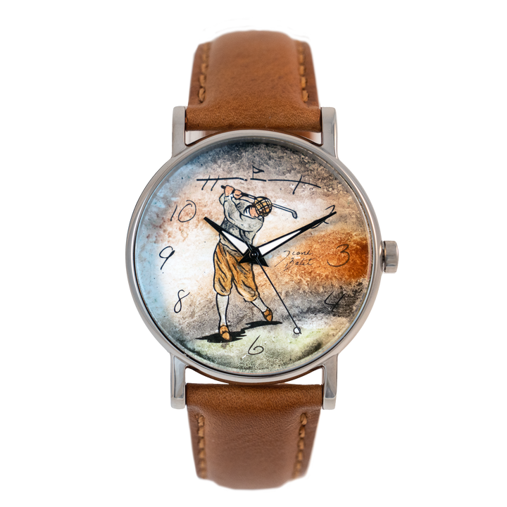 Montre homme acier et cuir | GOLFEUR