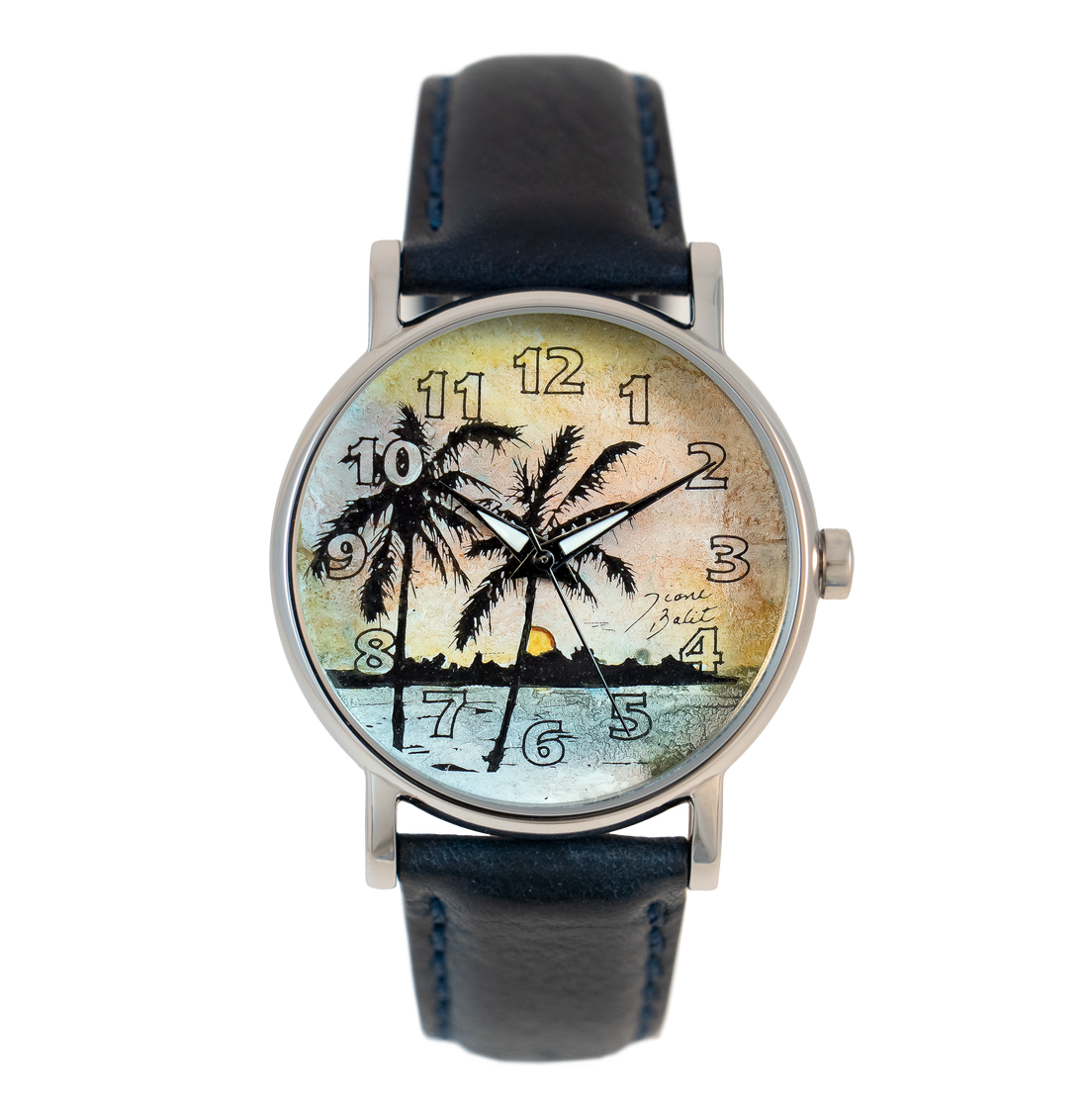 Montre homme acier inoxydable bracelet de cuir | PALMIER