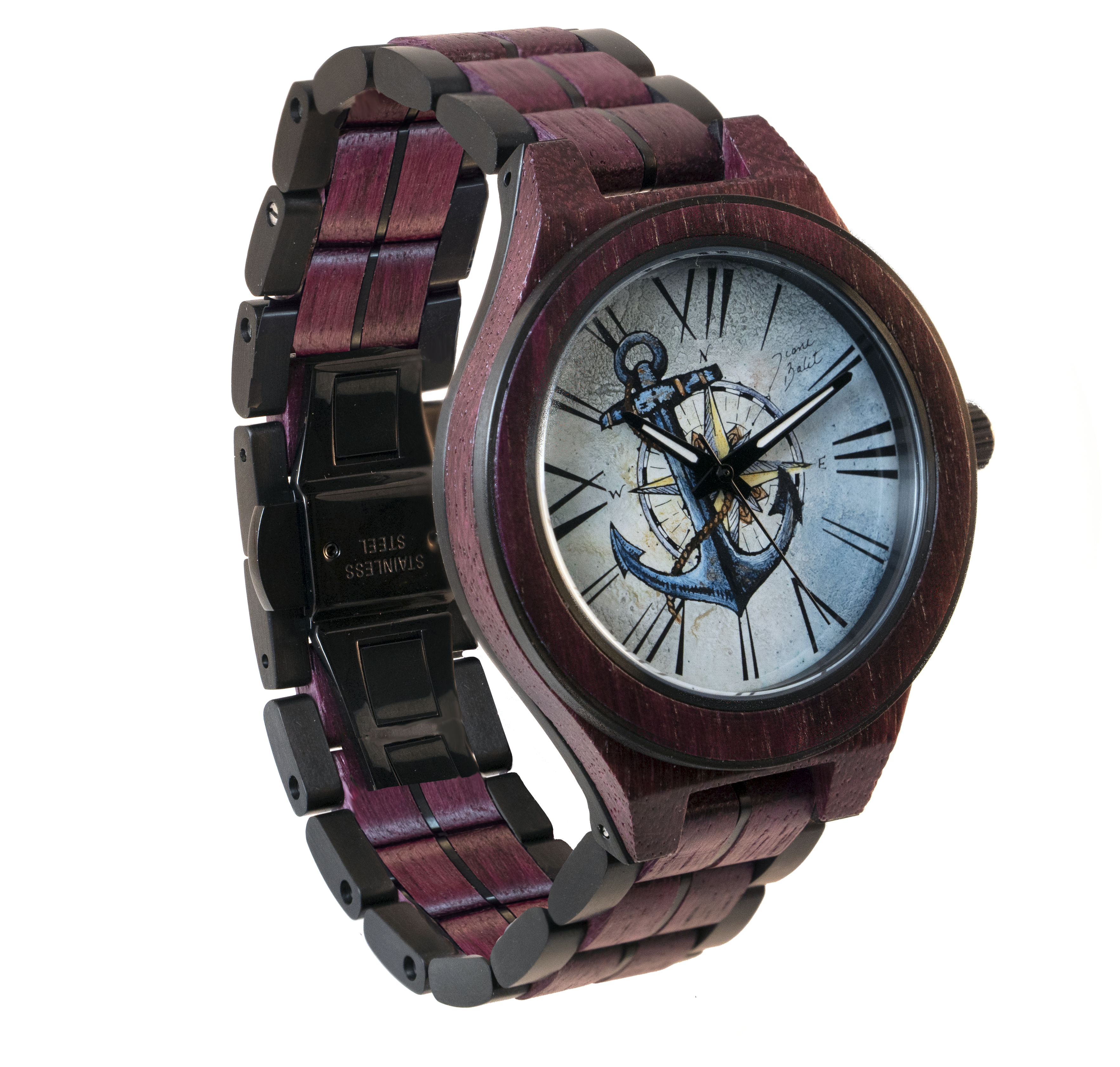 Men's watch in exotic wood | ANCHOR AND WIND ROSE