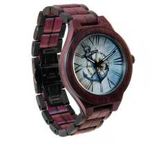Load image into Gallery viewer, Men&#39;s watch in exotic wood | ANCHOR AND WIND ROSE
