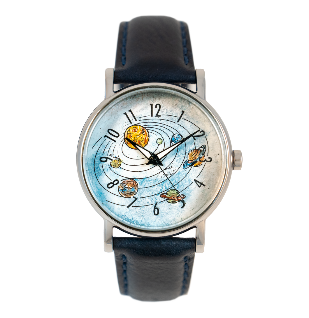 Montre homme acier inoxydable bracelet cuir | CONSTELLATION