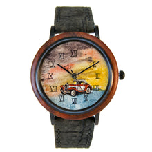 Load image into Gallery viewer, Men&#39;s wood watch with leather strap | OLD CAR
