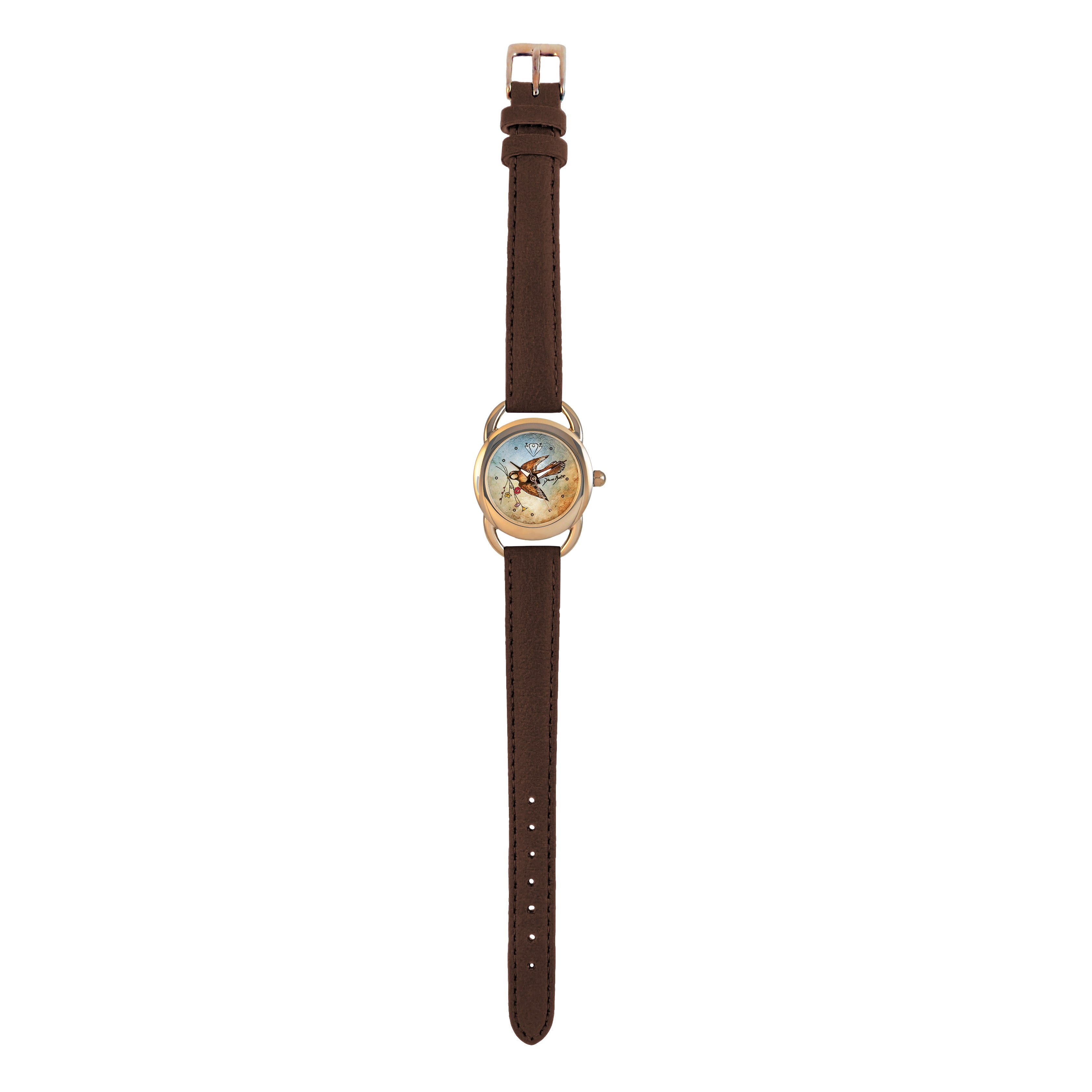 Montre femme nature cuir végane/ COLOMBE PRINTEMPNIÈRE