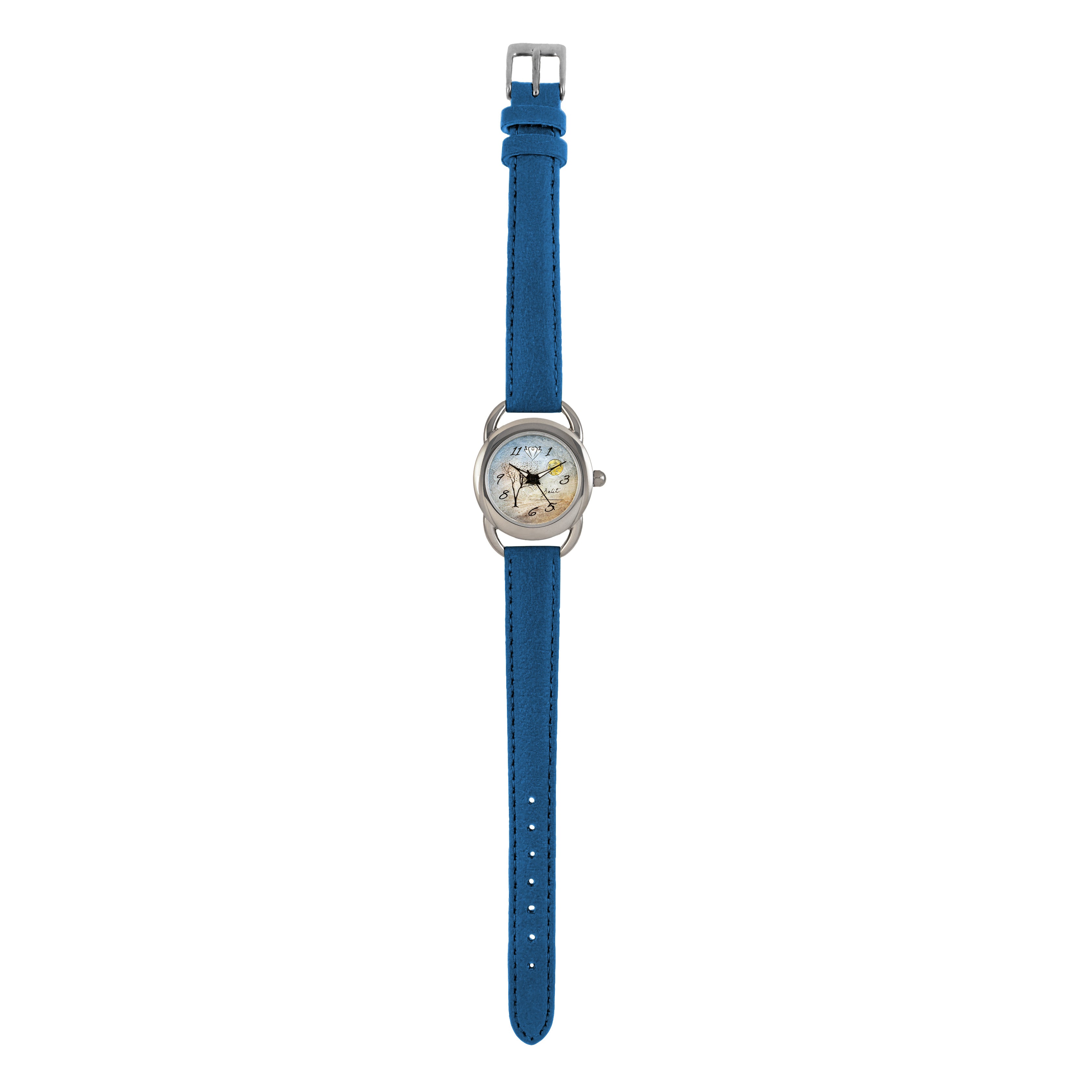 Montre femme nature cuir végane/ ARBRE LUNE DE NUIT