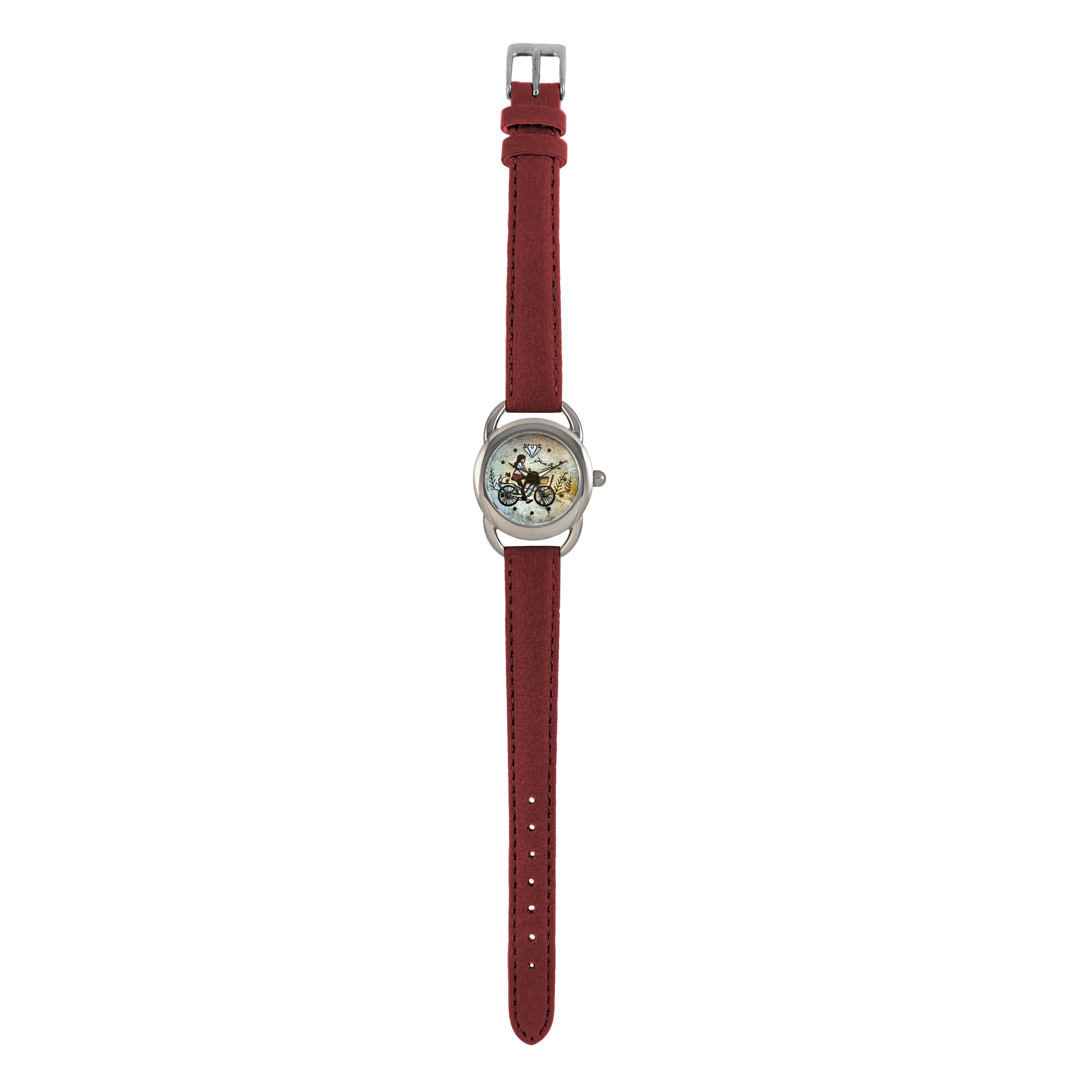 Montre femme sport cuir végane / FILLE VELO CHAT