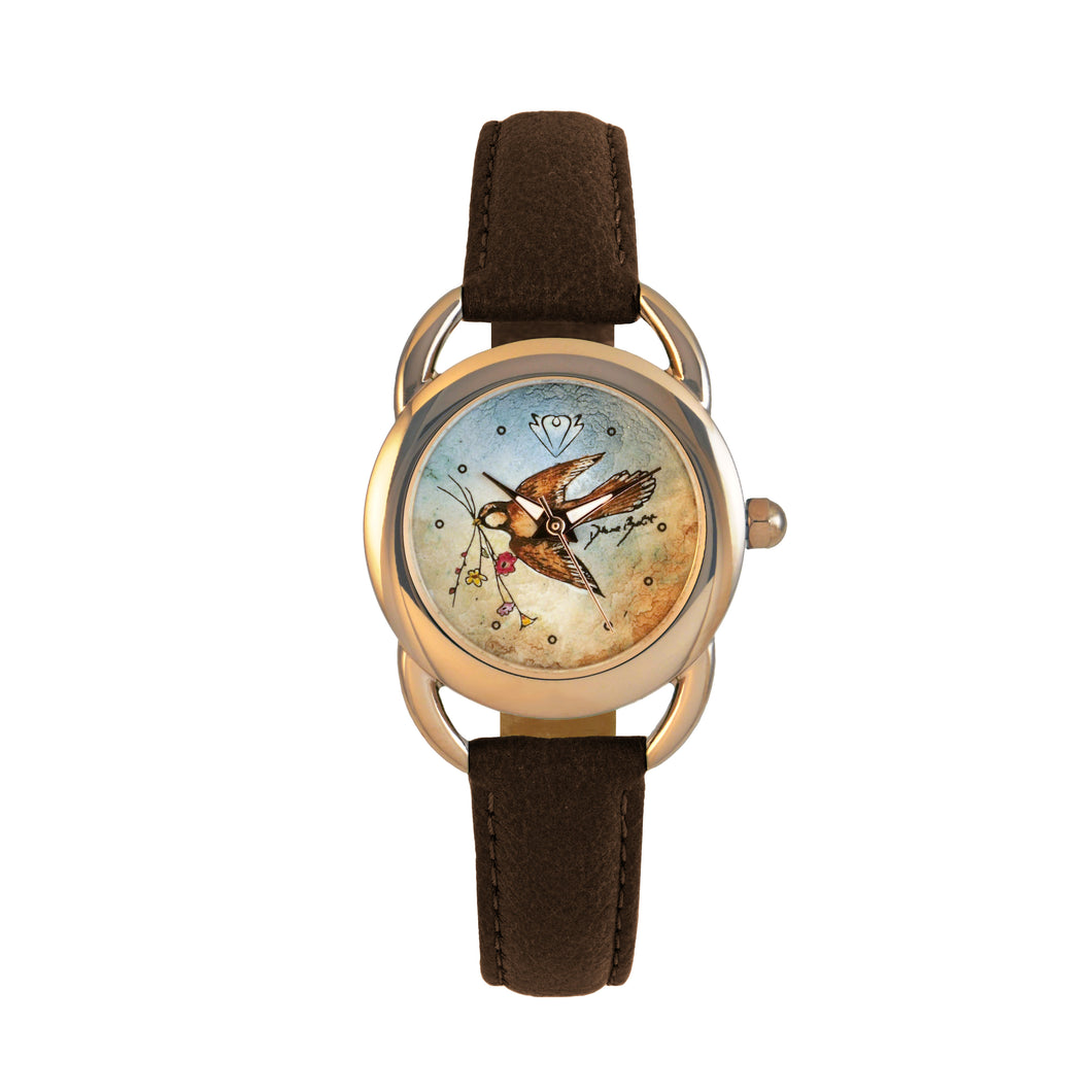 Montre femme nature cuir végane/ COLOMBE PRINTEMPNIÈRE