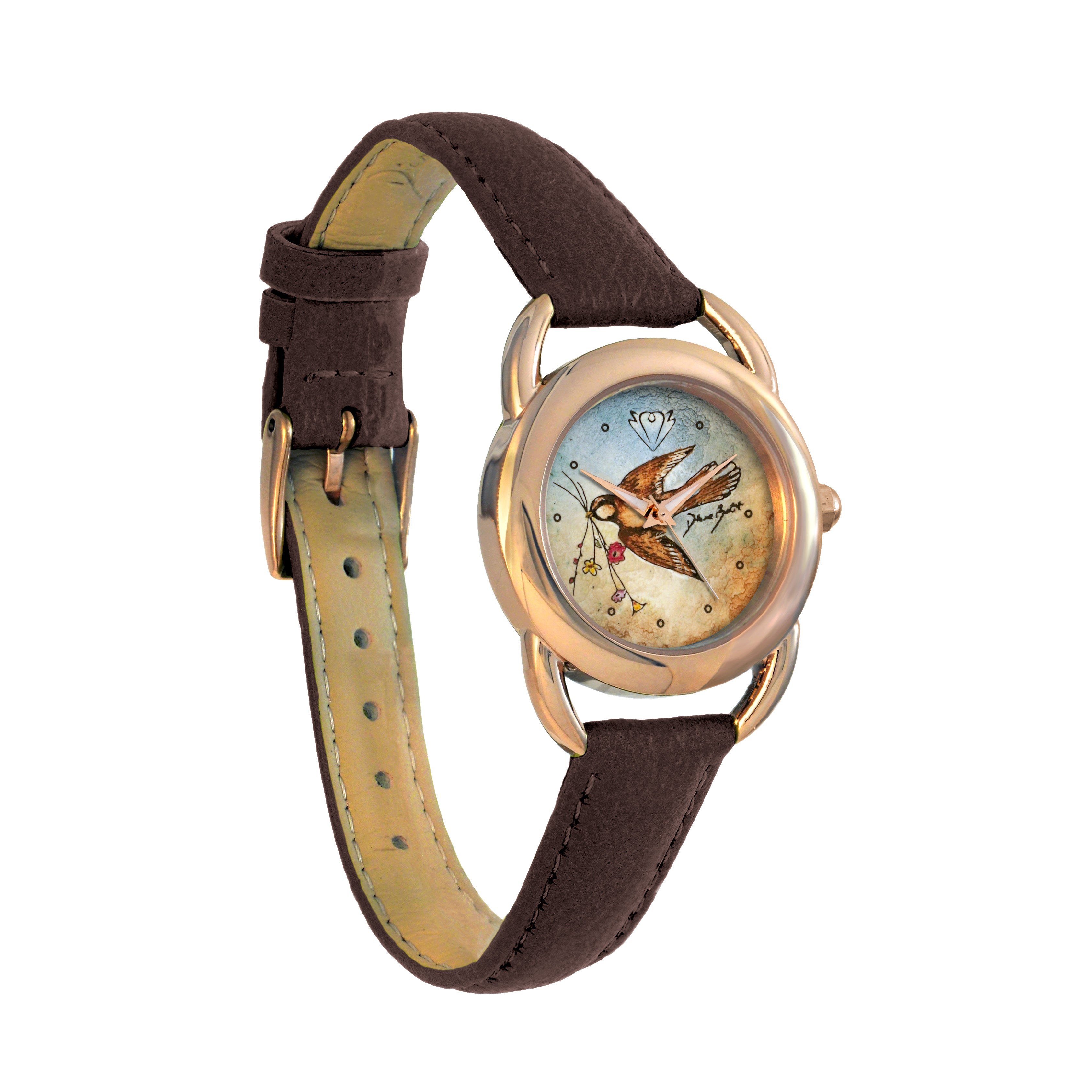 Montre femme nature cuir végane/ COLOMBE PRINTEMPNIÈRE