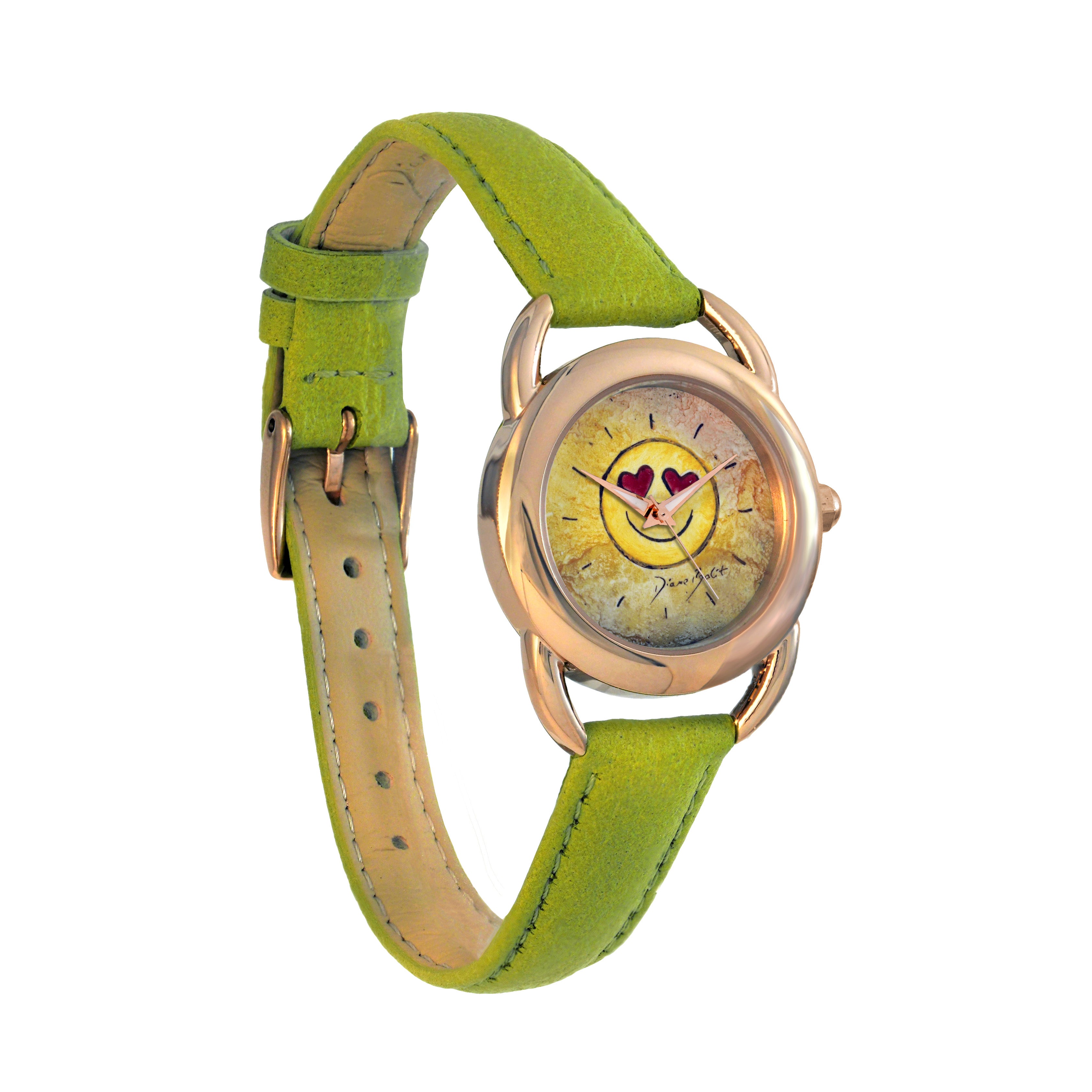 Montre femme fashion cuir végane/ SOURIRE COEURS