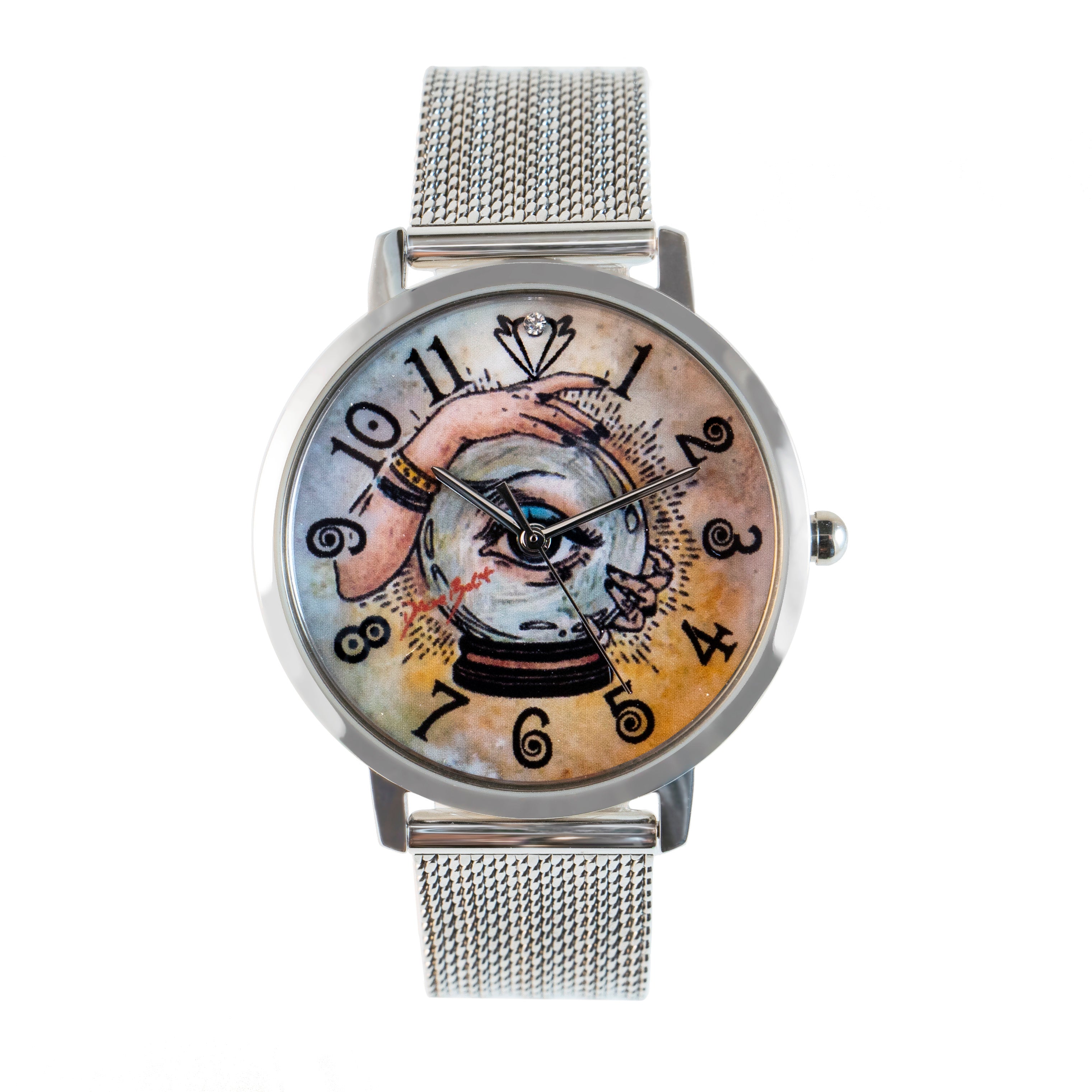 Montre femme fashion bracelet acier inoxydable | Boule de cristal