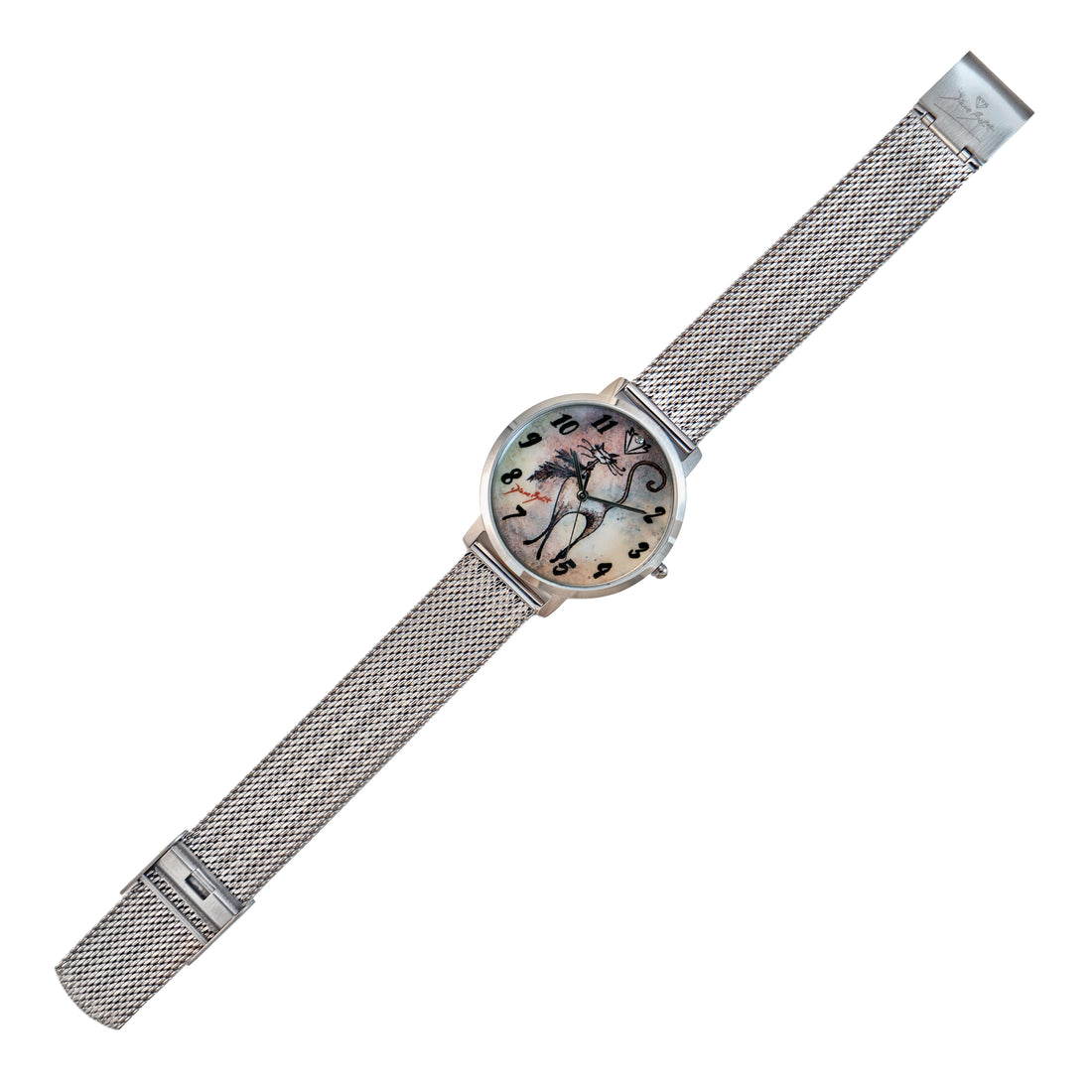 Montre femme fashion bracelet acier inoxydable | Chat foulard