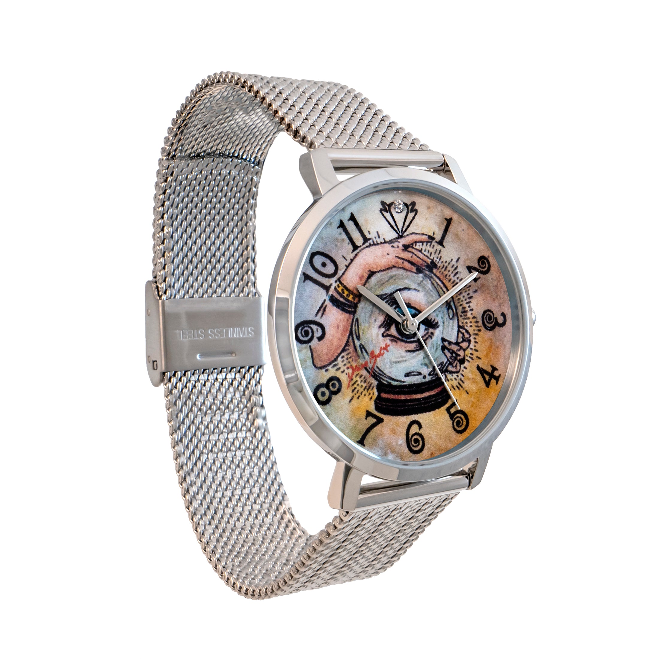 Montre femme fashion bracelet acier inoxydable | Boule de cristal