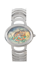 Charger l&#39;image dans la galerie, Montre femme tendance bracelet mailles acier inoxydable | CHAT FLEURS
