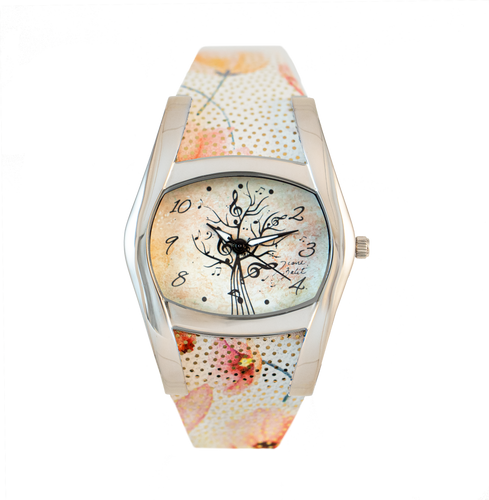 bracelet fleuri en cuir souple