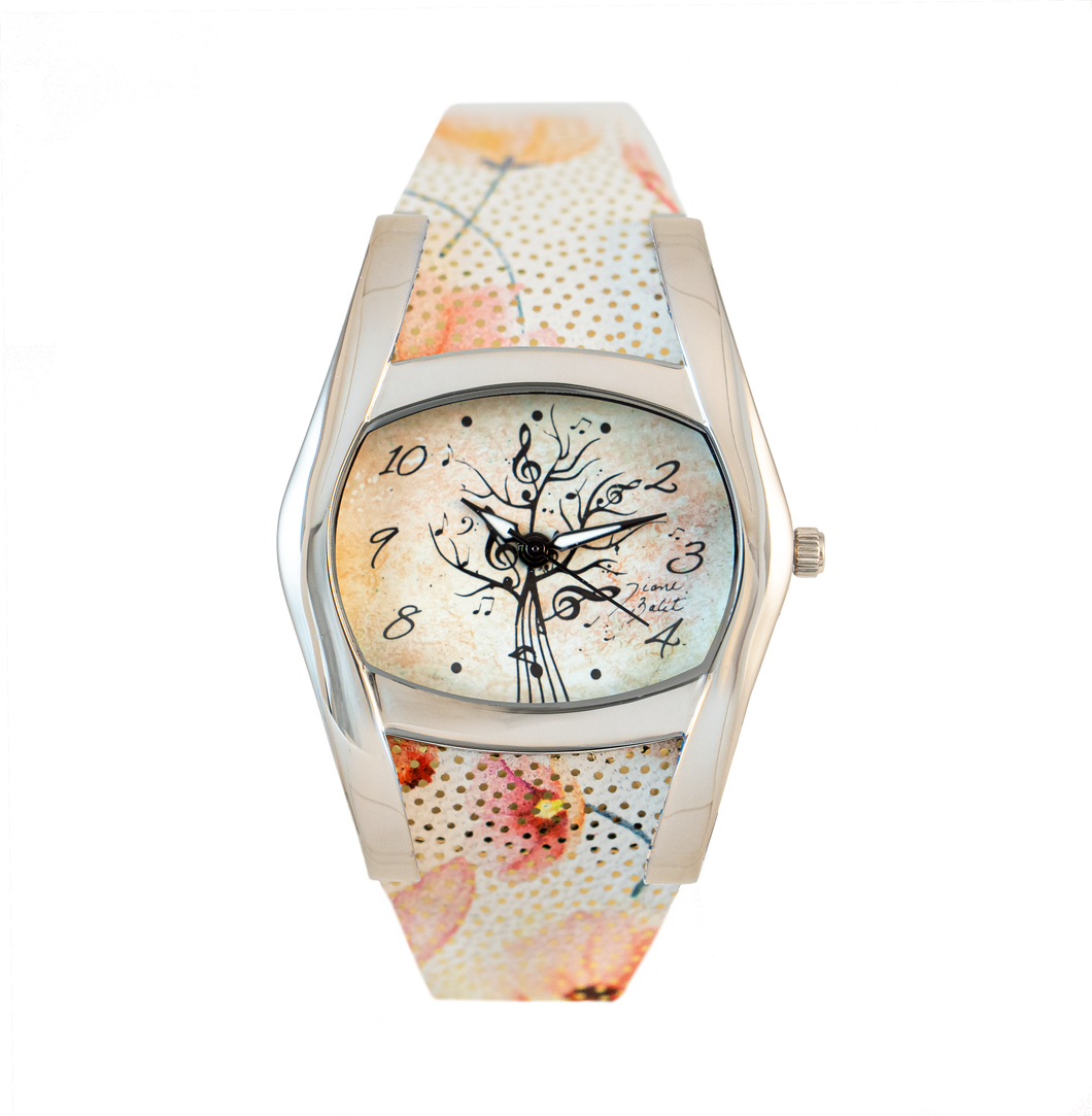 bracelet fleuri en cuir souple