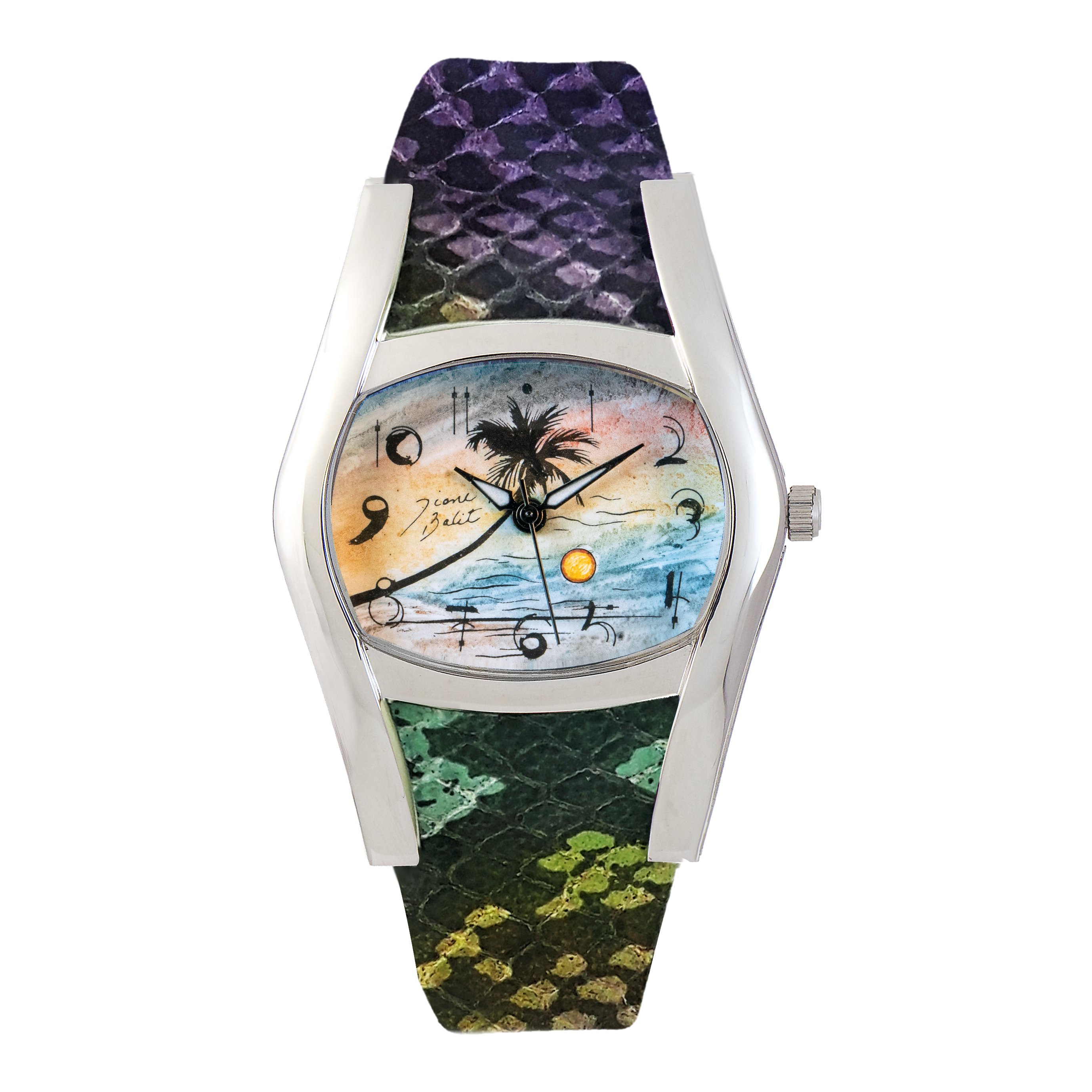 Montre femme voyage | PALMIER COUCHER DE SOLEIL